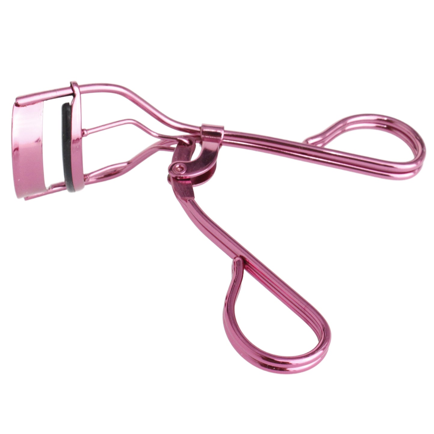La Cross eyelash curler shown in open position to display full curling range and pad alignment.