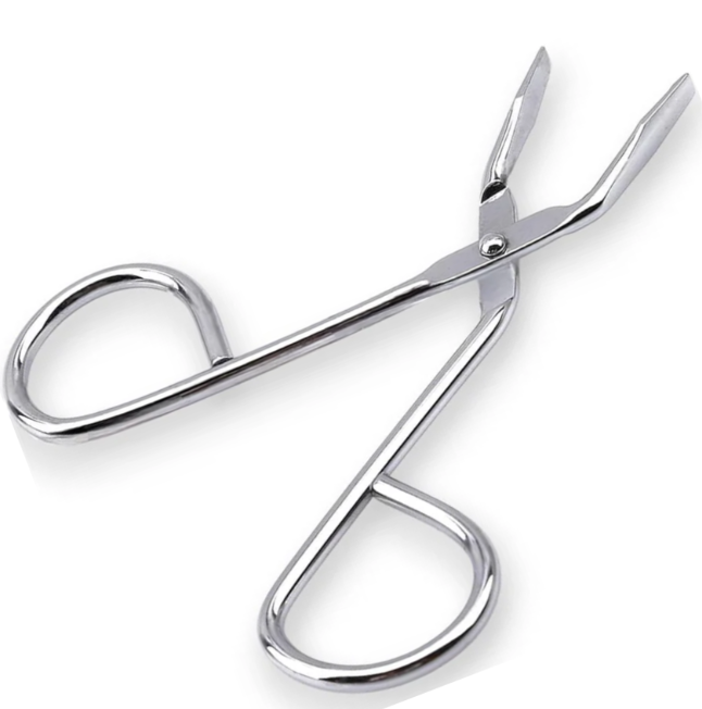 La Cross Scissors Tweezers with stainless steel finish, featuring dual-function tip and ergonomic loop handles