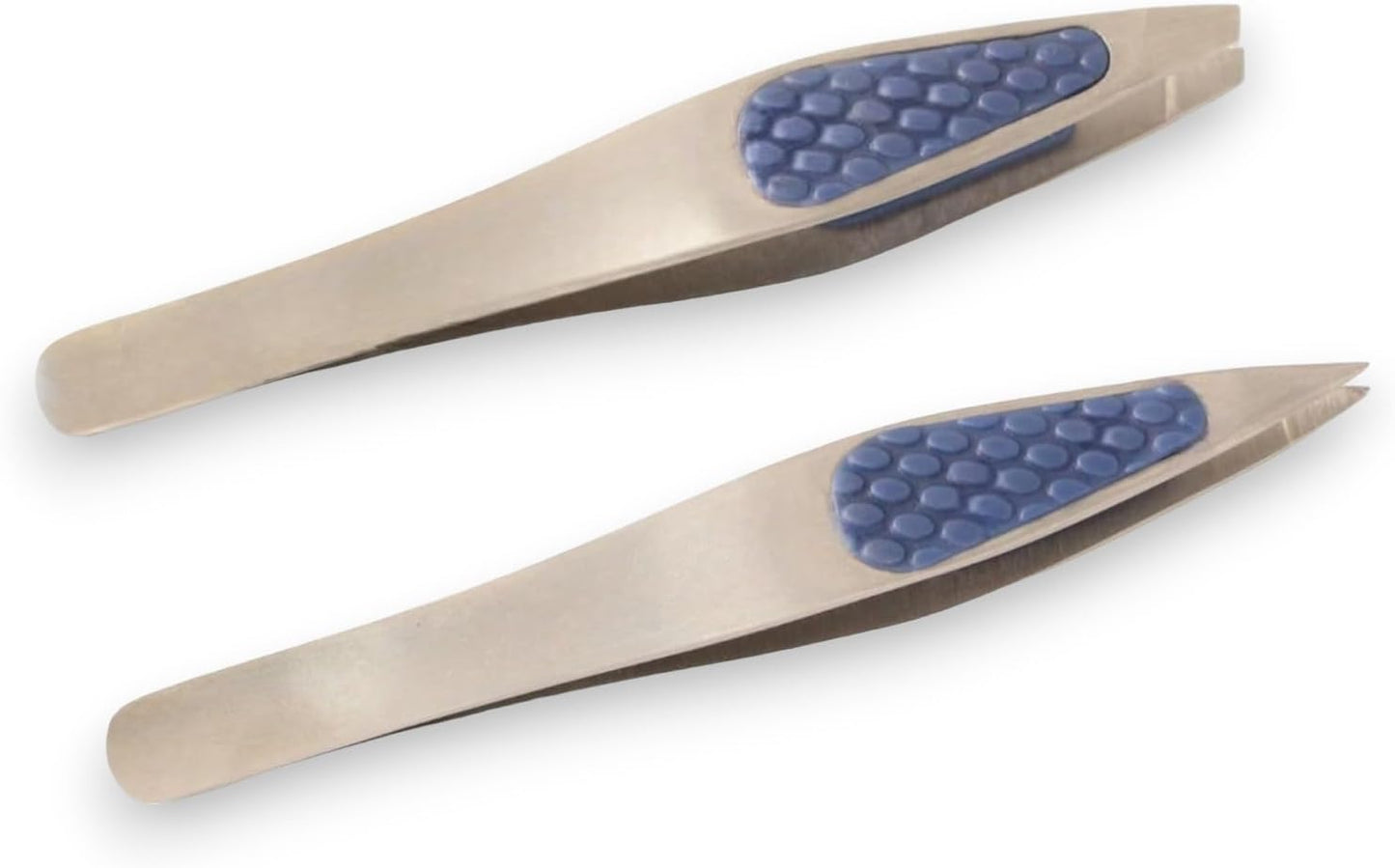 Slanted & Pointed Tweezers – Twin Pack with Comfort Grip