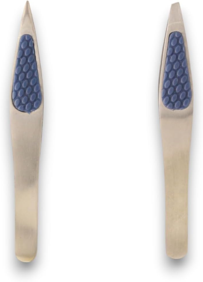 Slanted & Pointed Tweezers – Twin Pack with Comfort Grip
