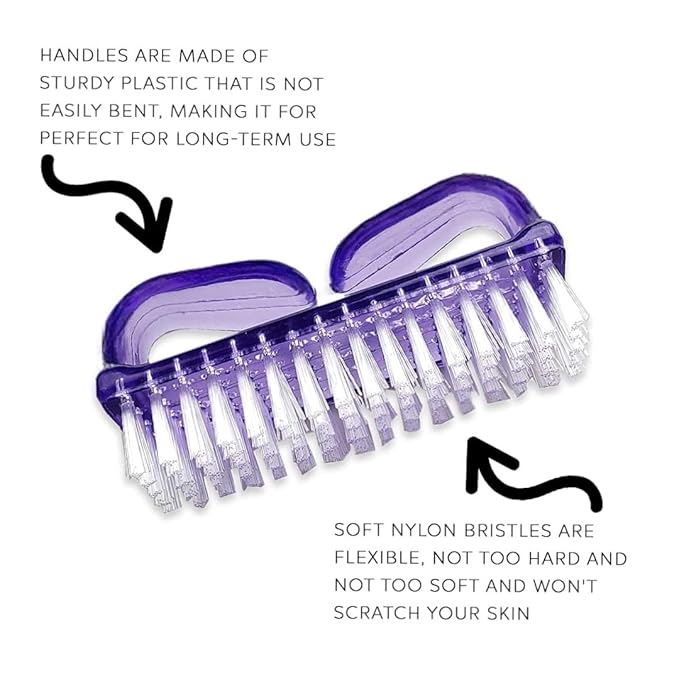 Infographic highlighting how to grip and use the La Cross Nail Brush for fingernail cleaning