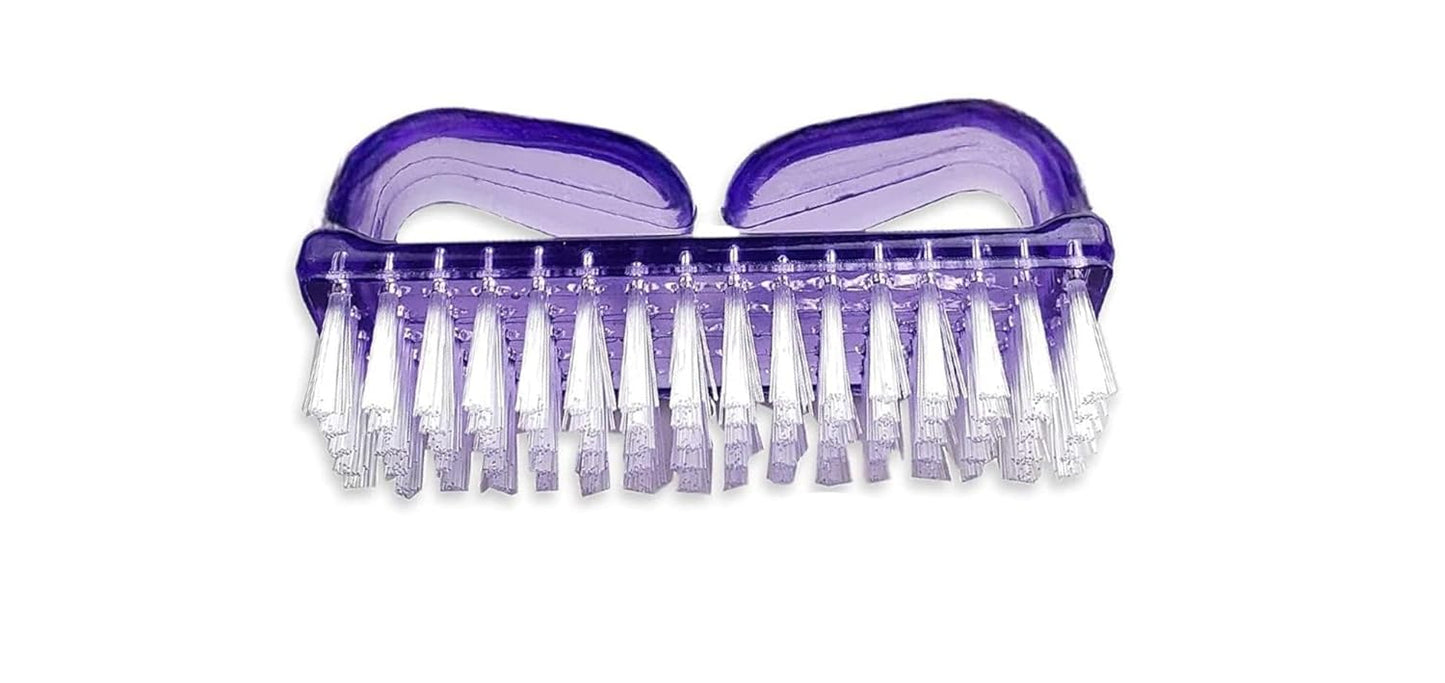 Front view of La Cross Nail Brush showing double-sided bristle design and ergonomic handle