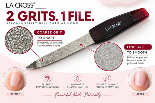5" Sapphire Nail File – Fine & Coarse Dual-Sided Stainless Steel