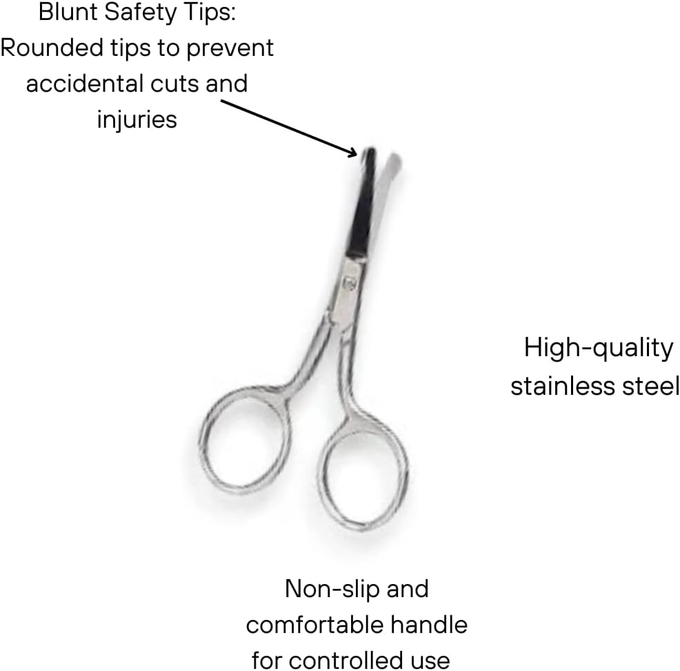 Precision Safety Scissors – Surgical Stainless Steel Blades with Rounded Tip for Safe Cuts