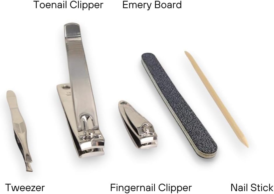Complete Nail Grooming Set by La Cross – Fingernail and Toenail Clippers with Precision Tools for Men and Women