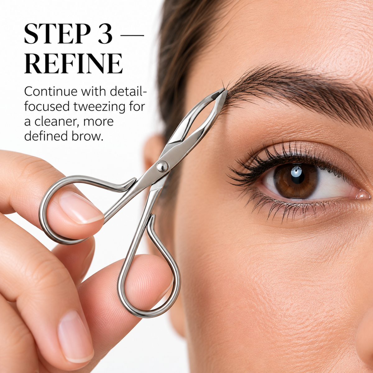 Scissor-Handle Tweezer – Slant Tip Stainless Steel Brow Tweezer