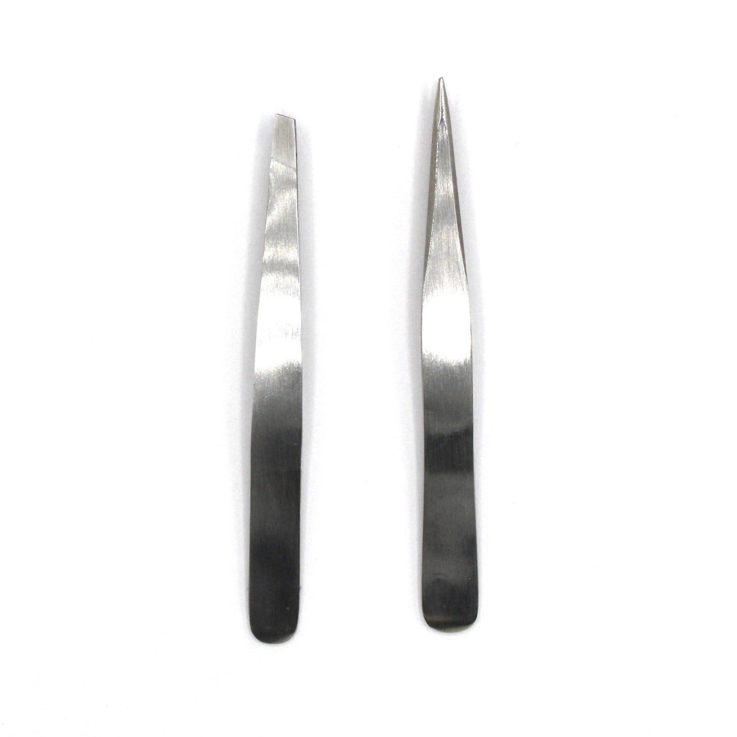 LA cross Duo Pack – Expert Slant & Pointed Tip Tweezers (Silver)