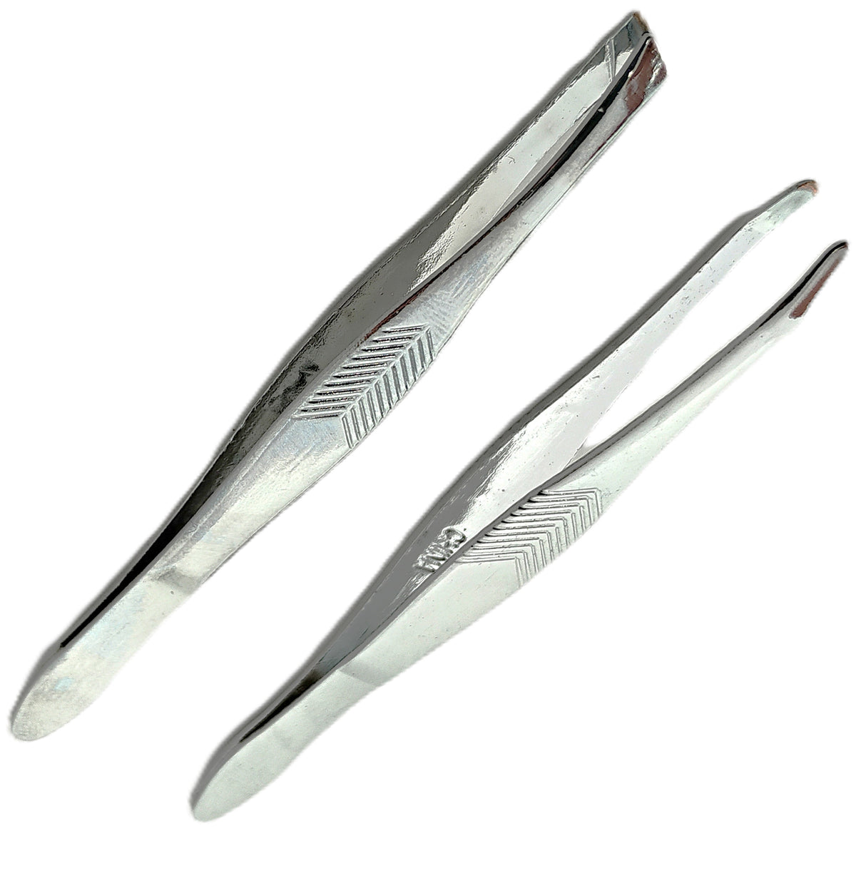 Slant & Pointed Tip Tweezer Set – 2 Pack Stainless Steel Tweezers
