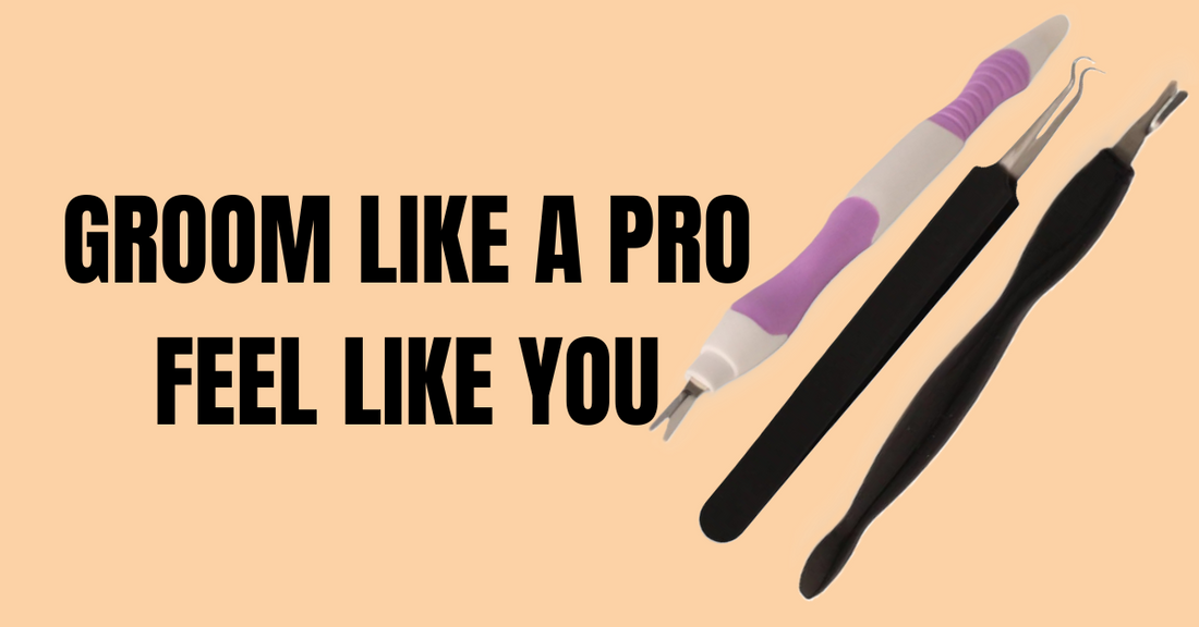 Hand using precision La Cross grooming tool for effortless beauty routine