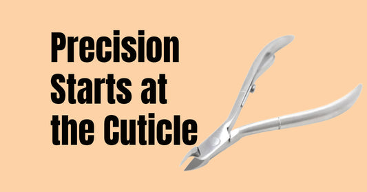 La Cross cuticle care tools including stainless steel nippers and scissors arranged on a clean white background for professional nail grooming