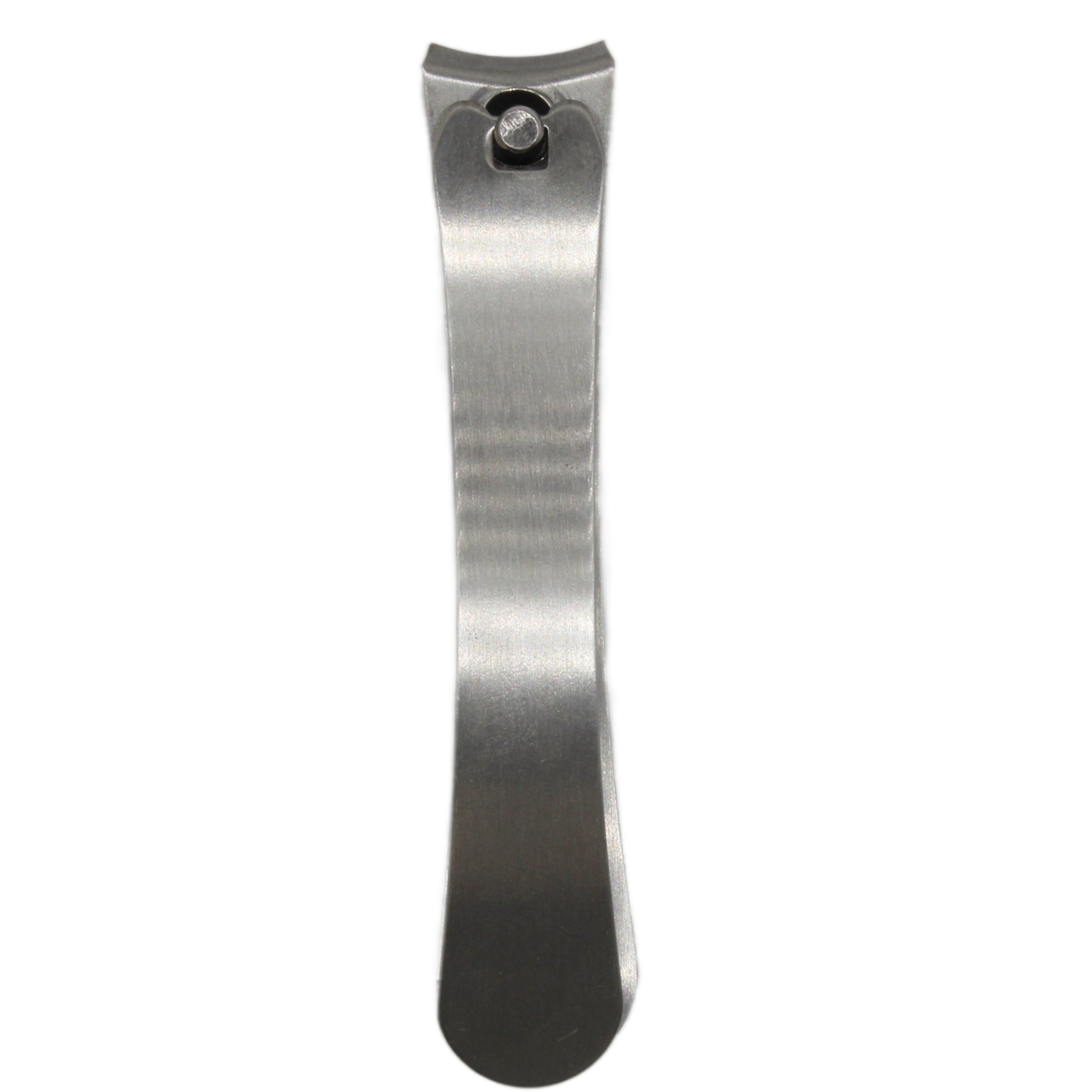 Front-facing view of La Cross Curved Toenail Clipper highlighting slim profile and textured handle