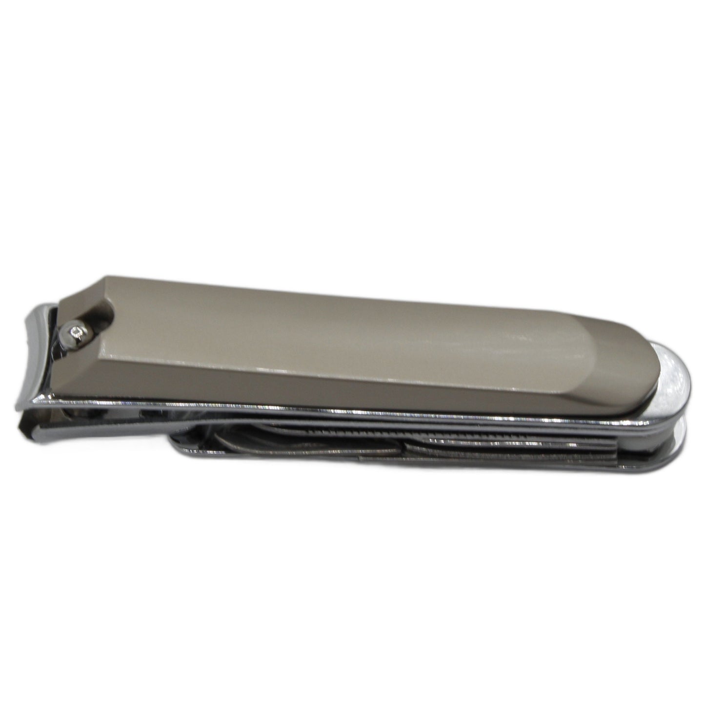 LA Cross Compact view of closed clipper tool in sleek stainless steel finish
