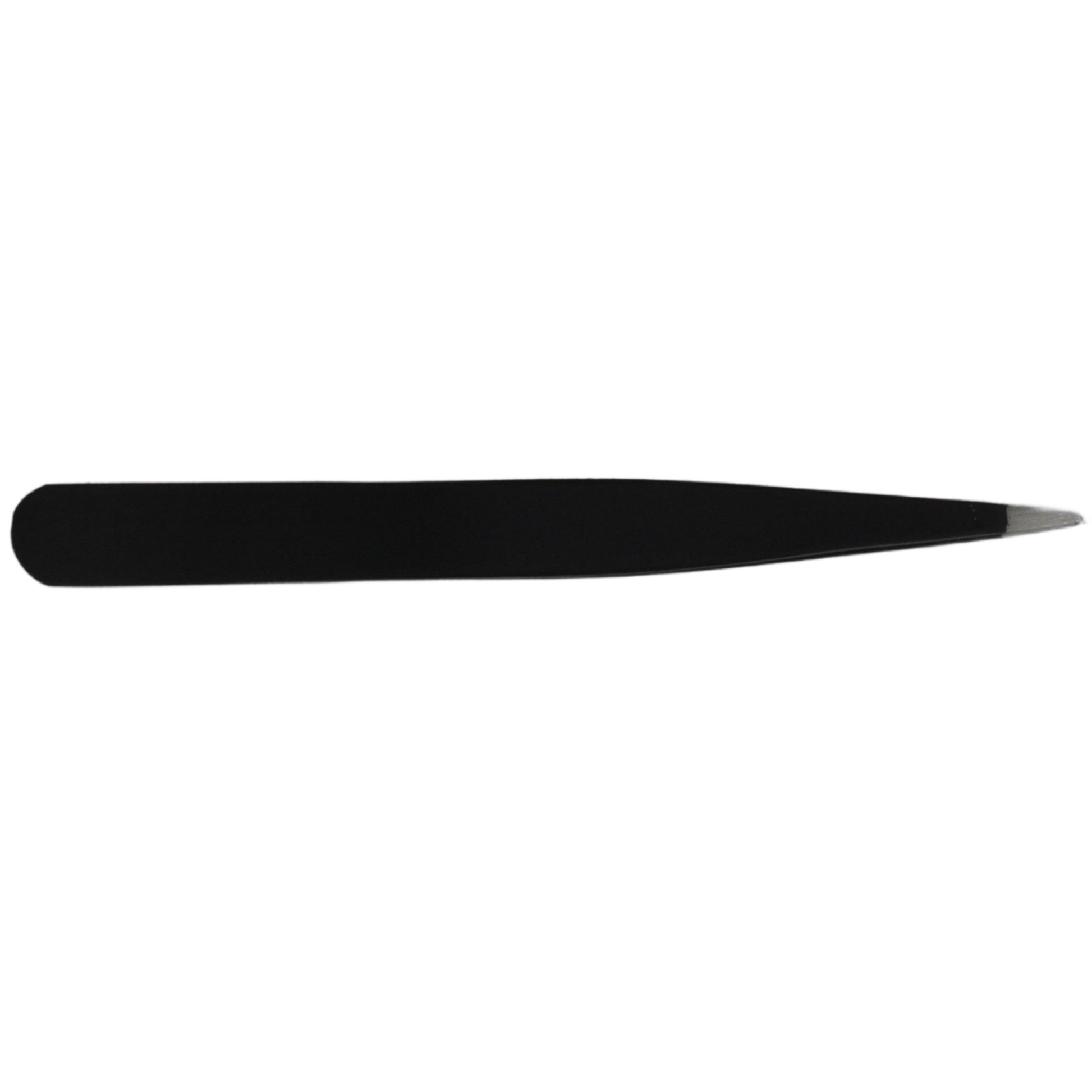 Side view of La Cross pointed tip tweezer showing slim profile and precision alignment