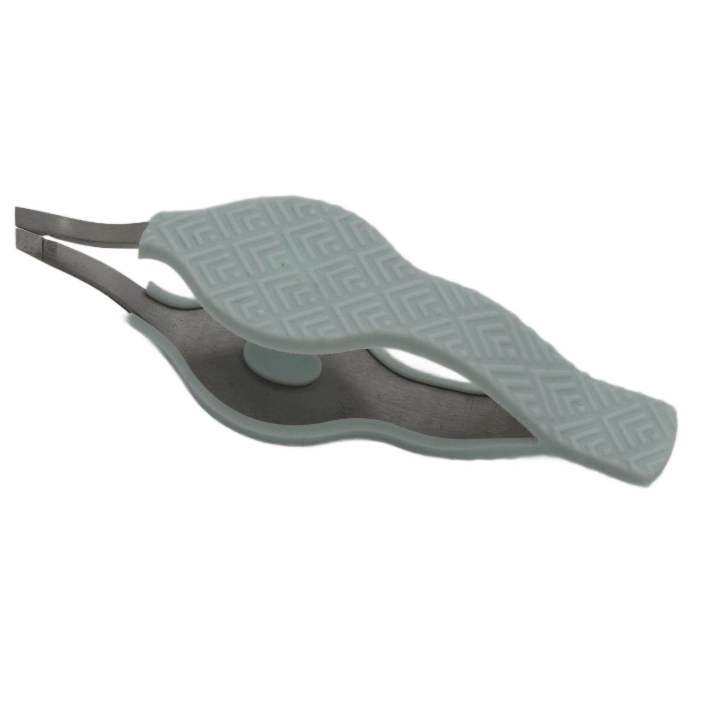 Close-up of ergonomic textured handle and spring mechanism for better control