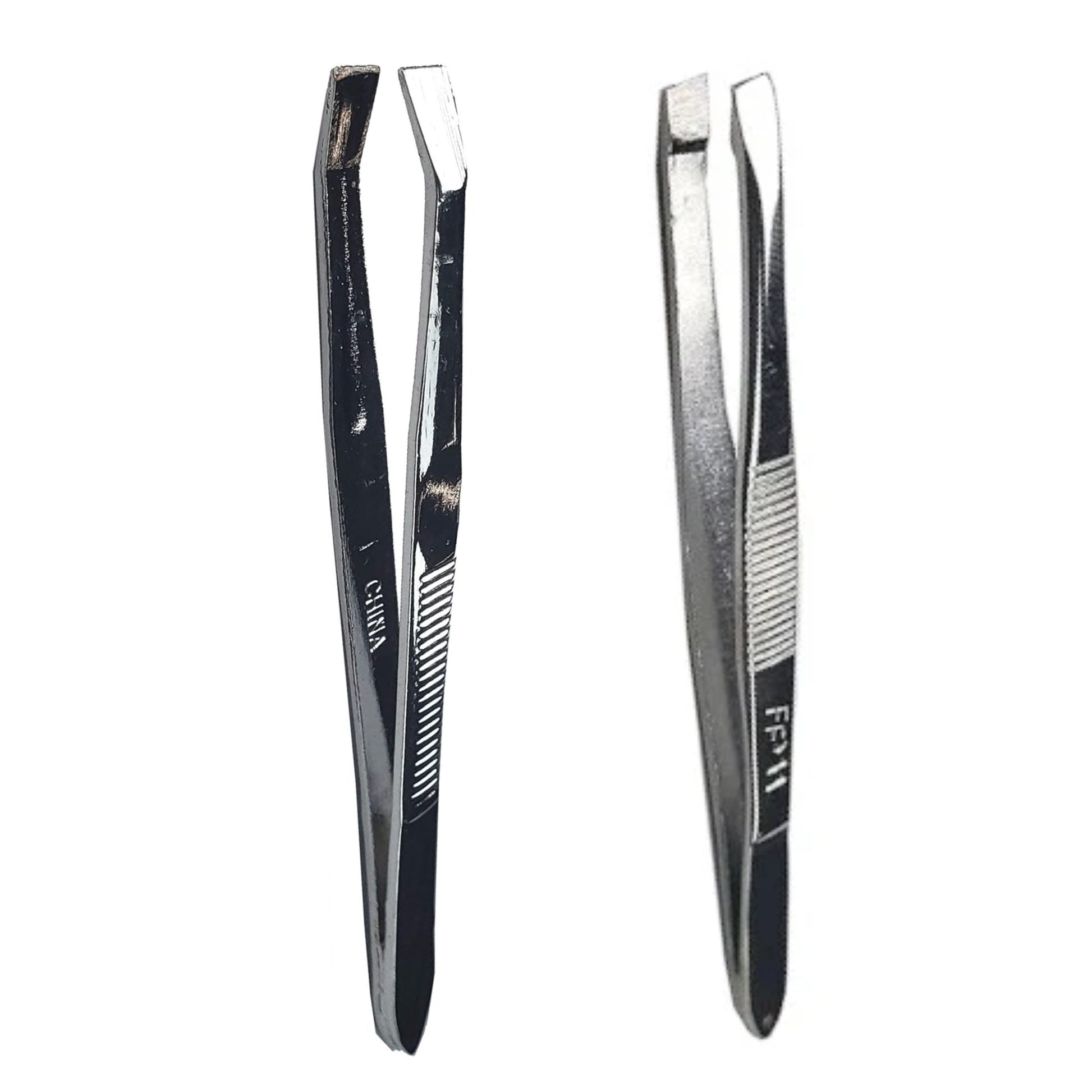 La Cross twin pack tweezers with slant and pointed tips for precision grooming