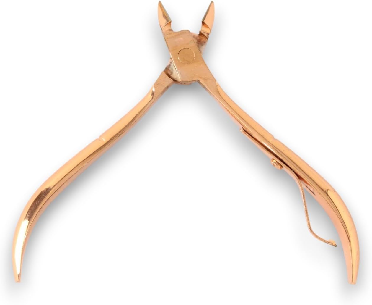 Close-up of diamond-ground cutting edges on La Cross Rose Gold Cuticle Nipper.