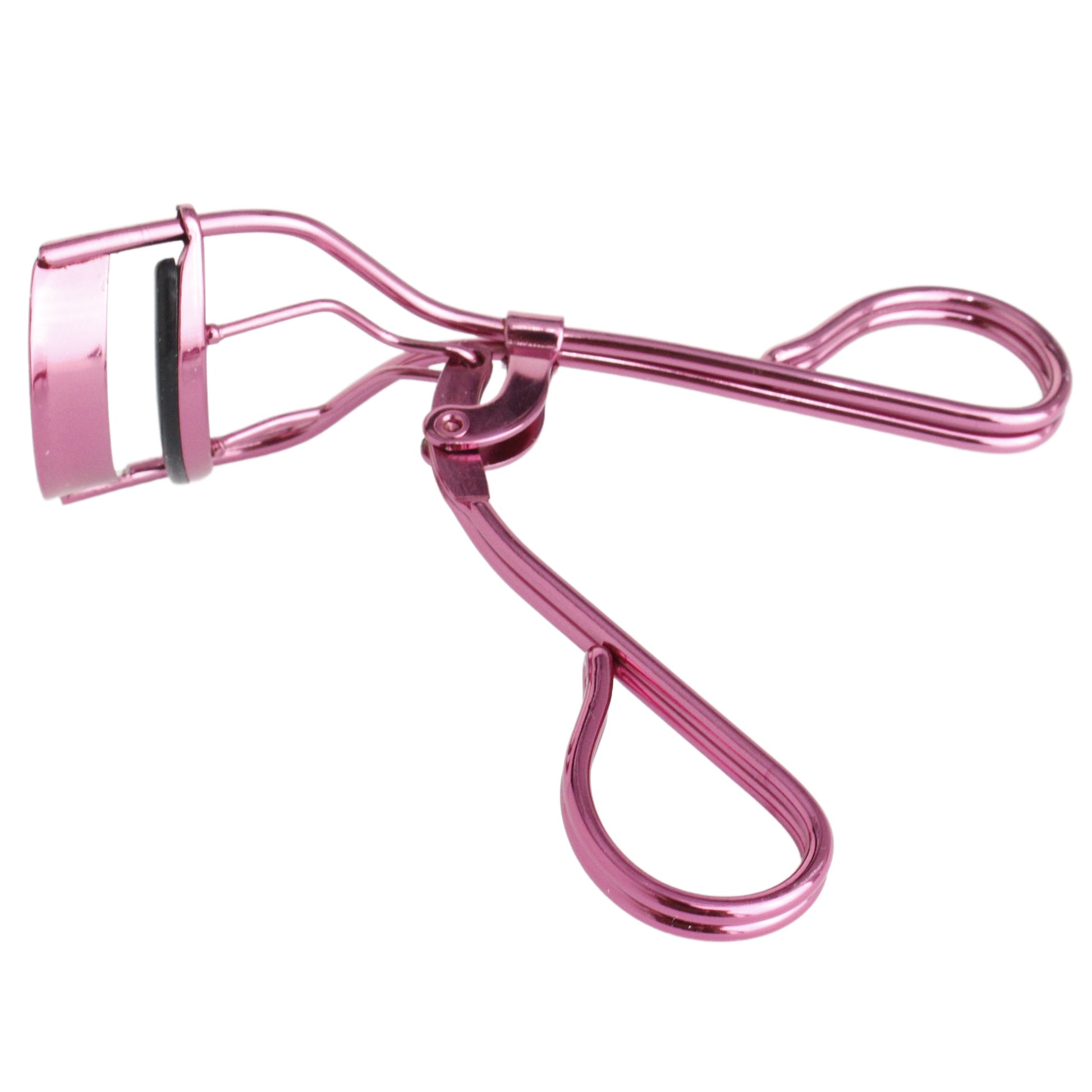 La Cross eyelash curler shown in open position to display full curling range and pad alignment.