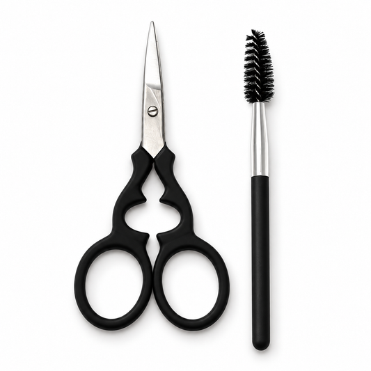 Brow Scissors with Brush – Stainless Steel Eyebrow Trimming Tool