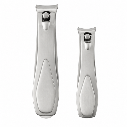 Nail Clipper Set for Fingernails & Toenails – Stainless Steel Twin Pack, Curved Blades
