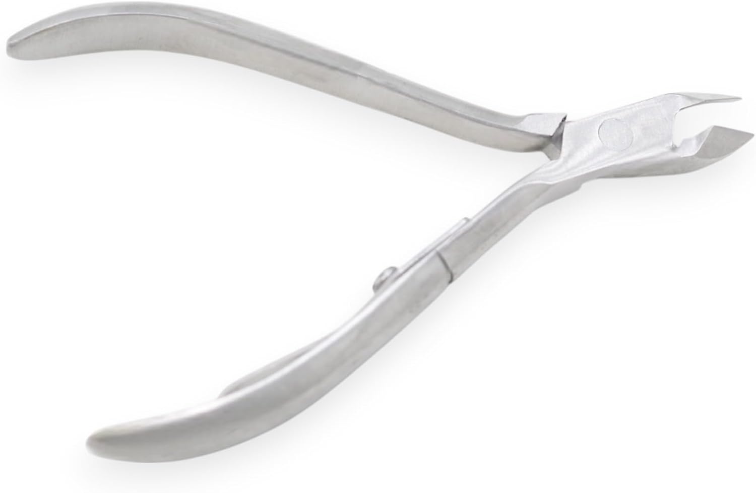 Top-down view of La Cross Cuticle Nipper showing curved handles and sharp cutting edges