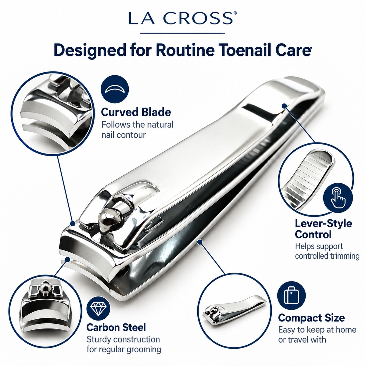 Toenail Clipper – Curved Blade Carbon Steel Nail Cutter