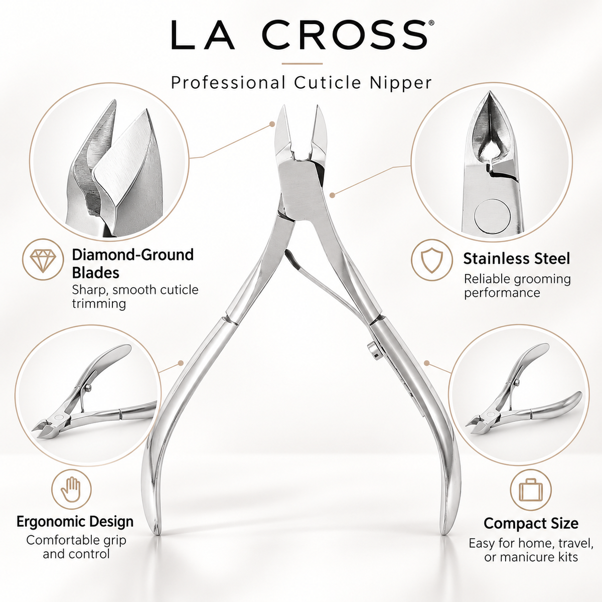 Professional Cuticle Nipper – Stainless Steel Diamond-Ground Blades
