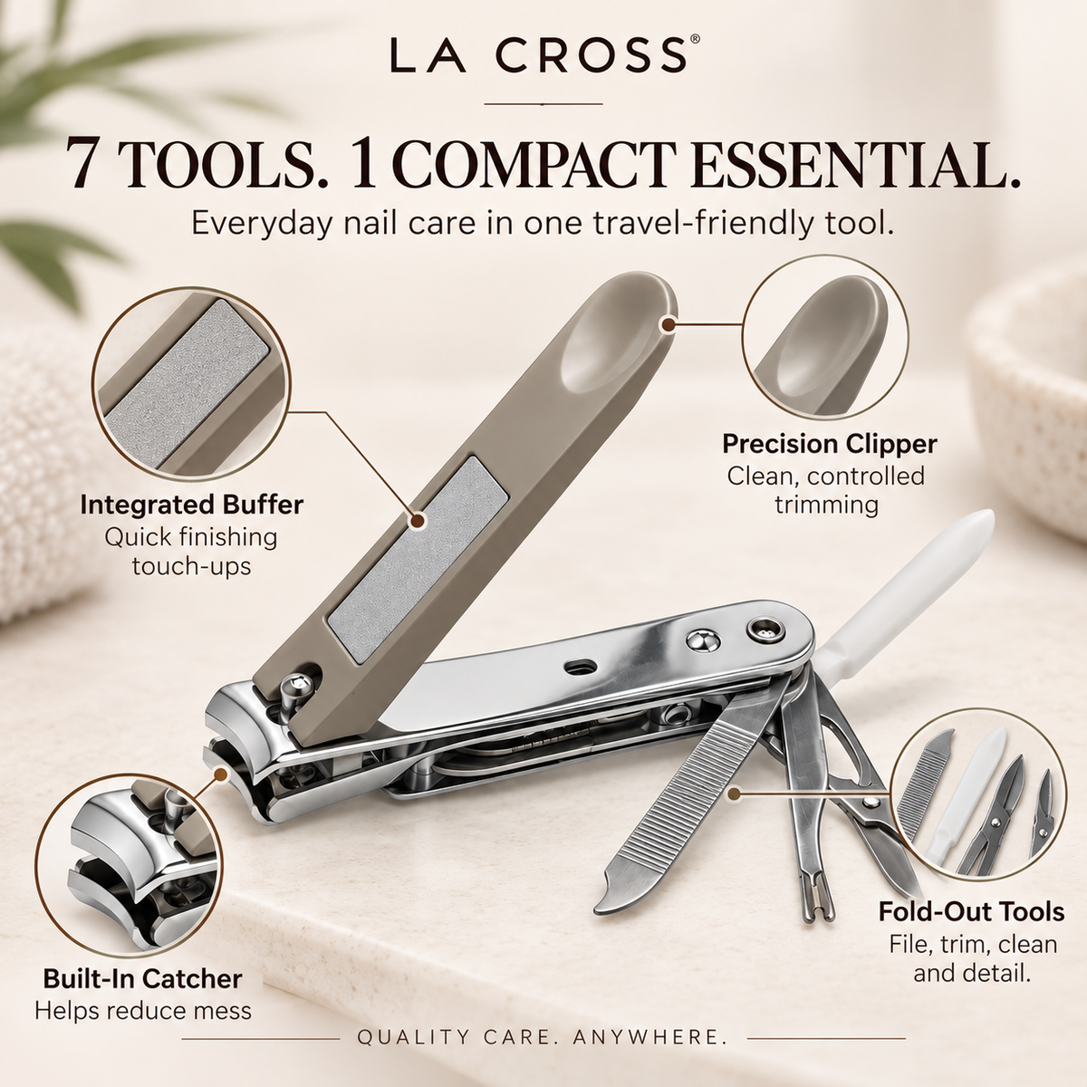 7-in-1 Multi-Function Nail Clipper – Grooming Tool with Catcher