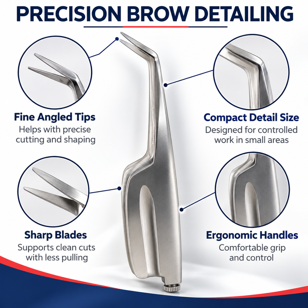 Micro Brow Scissors – Precision Eyebrow Trimming, Surgical Stainless Steel