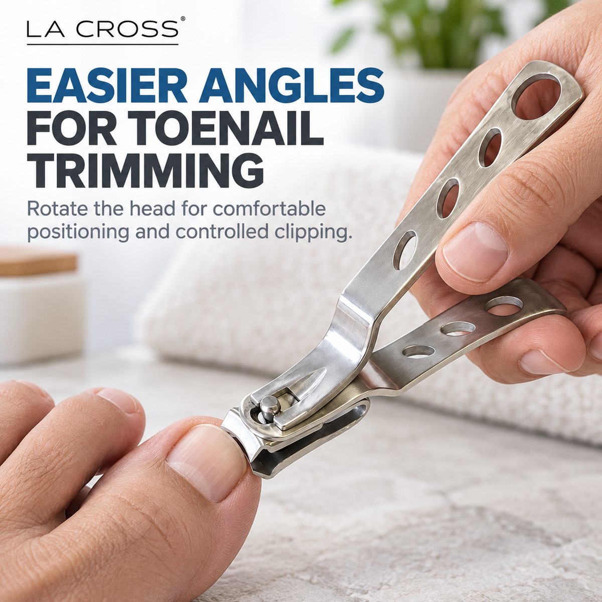 360° Rotating Nail Clipper – Stainless Steel Fingernail & Toenail Clipper