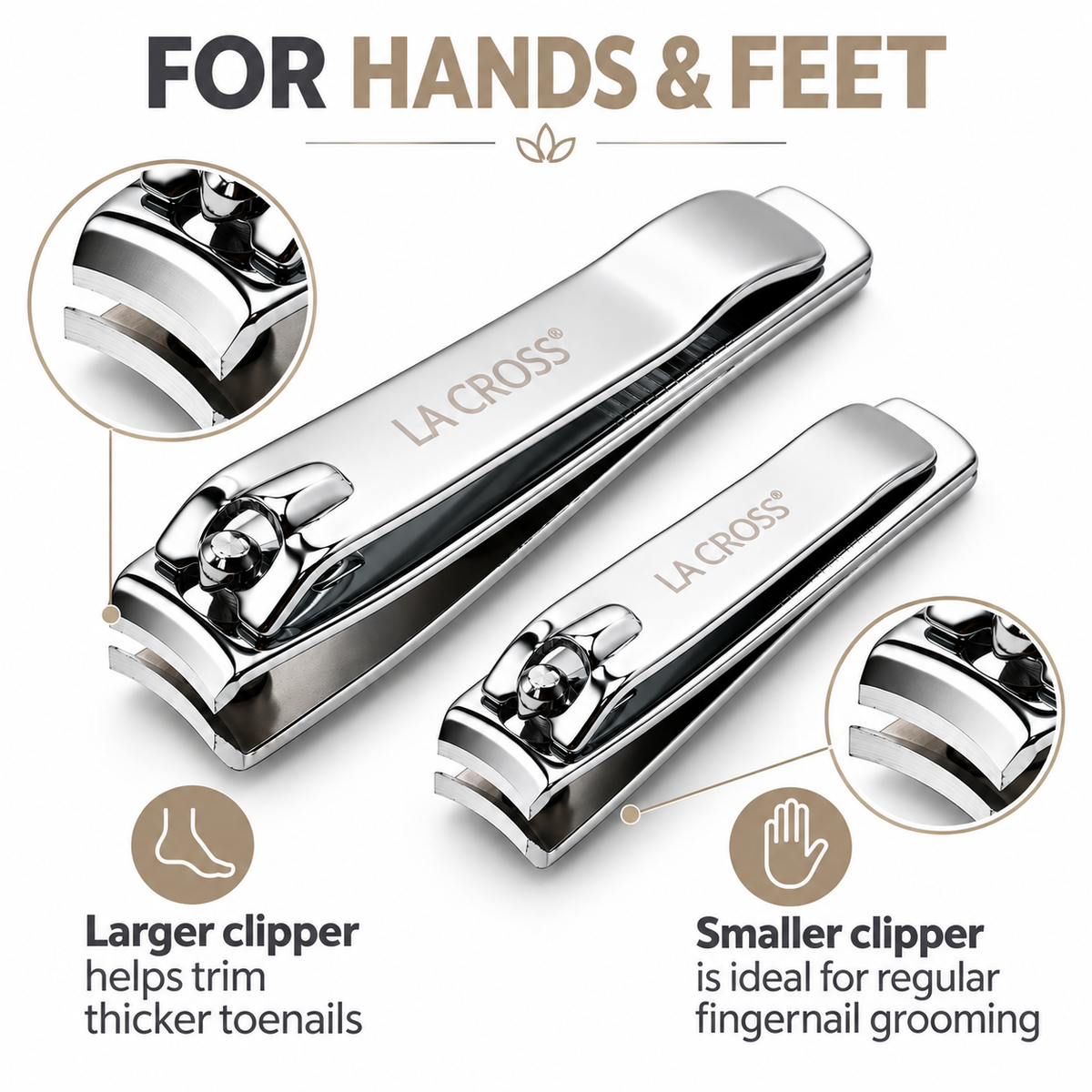 Fingernail & Toenail Clipper Set – 2-Piece Curved Carbon Steel