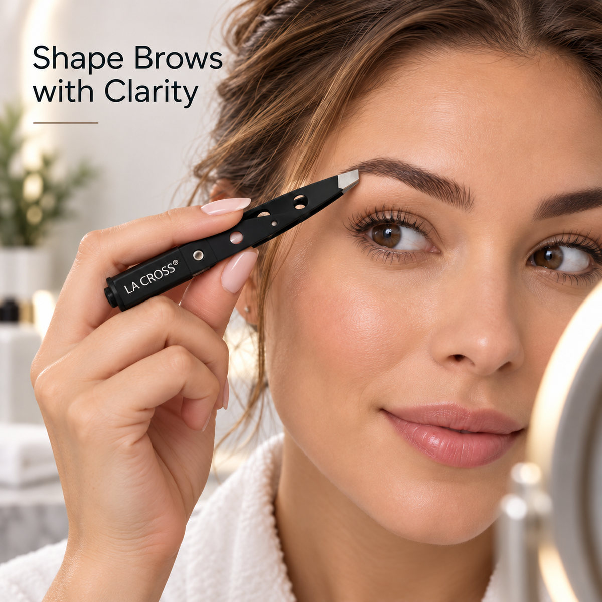 LED Light Slant Tip Tweezer – Illuminated Eyebrow Grooming Tool
