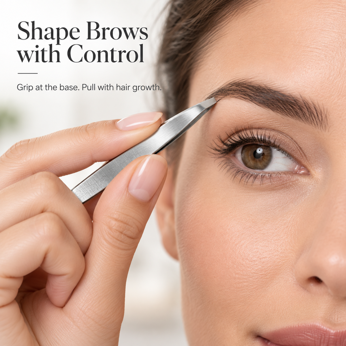 Expert Slant Tip Tweezer – Stainless Steel Precision Brow Tweezer
