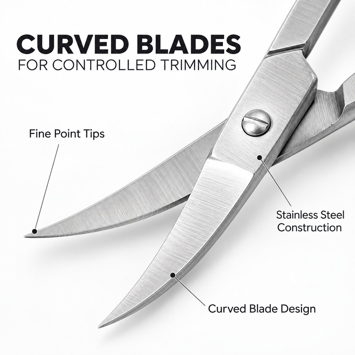 Professional Cuticle Scissors – Curved Stainless Steel Blades