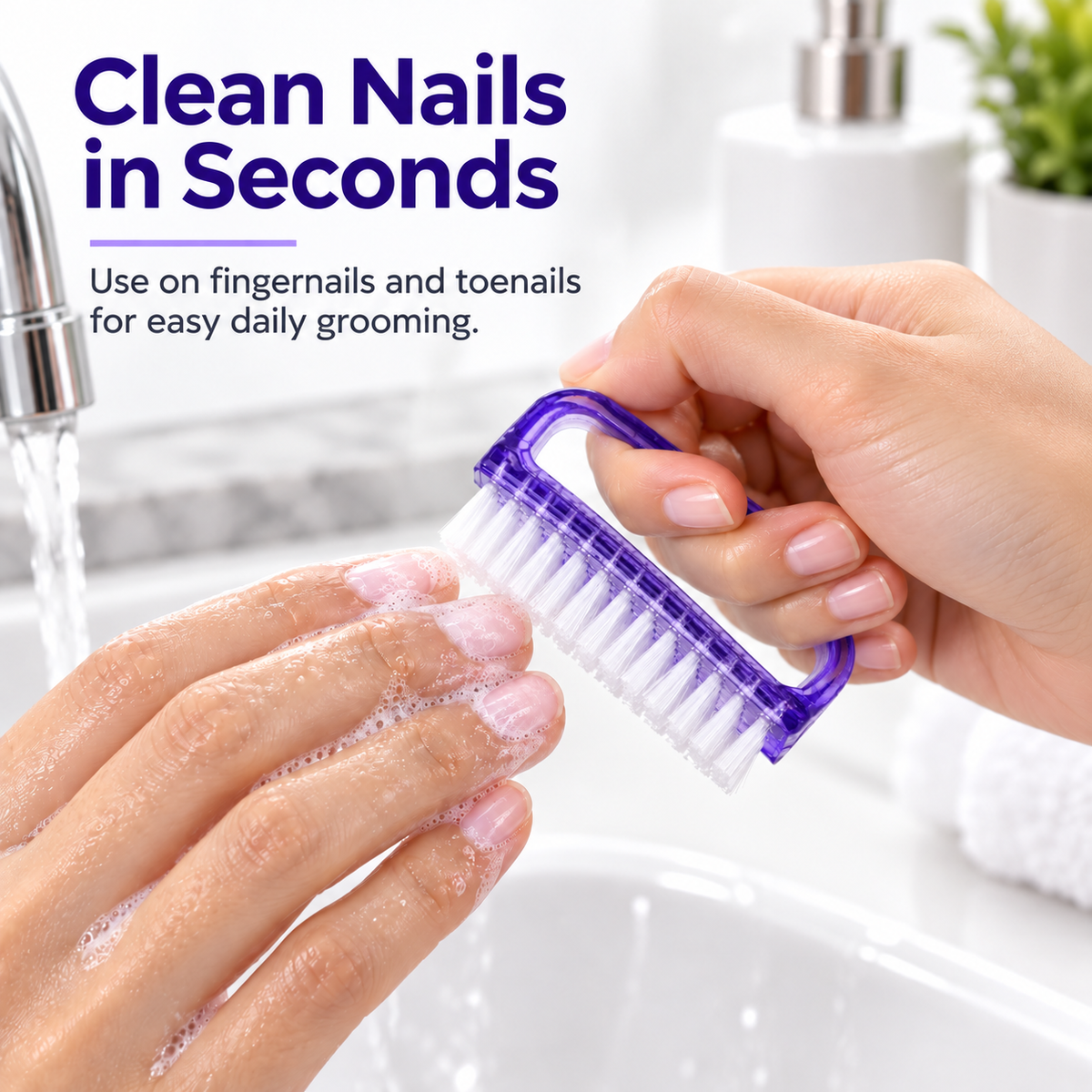 Nail Brush – Soft Nylon Bristles for Fingernail & Toenail Cleaning