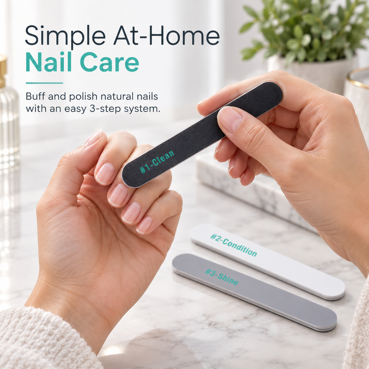 Deluxe Nail Buffing System – 3-Step Clean, Condition & Shine Buffer Set