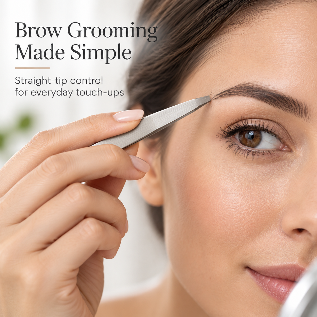 Straight Tip Tweezer – Stainless Steel Precision Brow Tweezer
