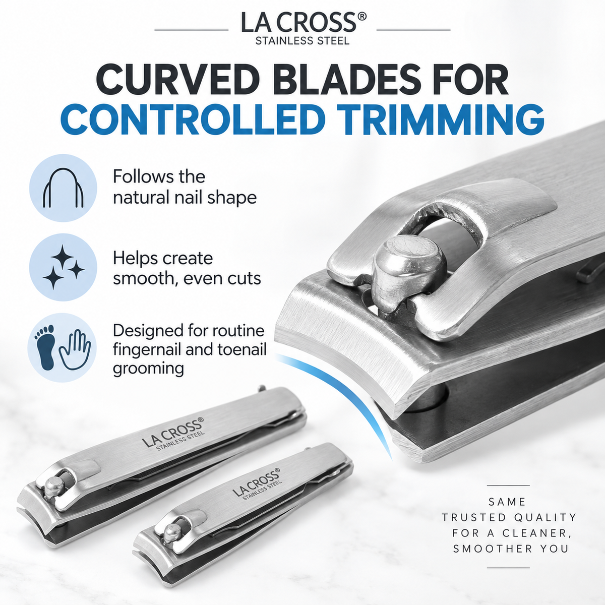 Deluxe Nail Clipper Set – Fingernail & Toenail Clippers with Nail File