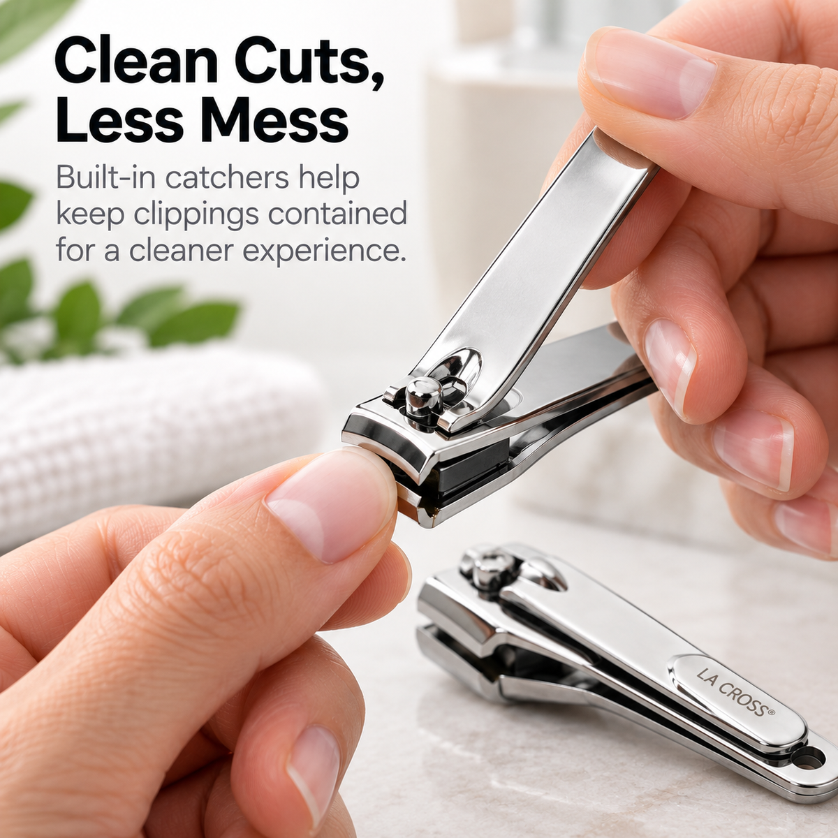 Nail Clipper Set with Catchers – Fingernail & Toenail Clippers, 2 Piece