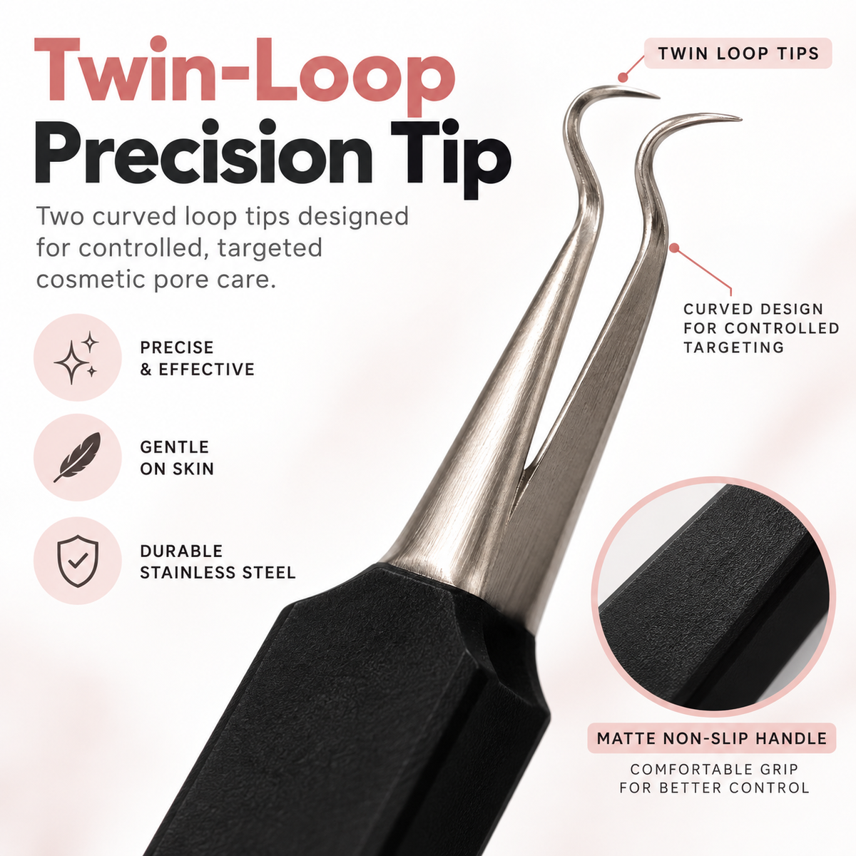 Blackhead Remover Tool – Dual-End Stainless Steel Pore Extractor