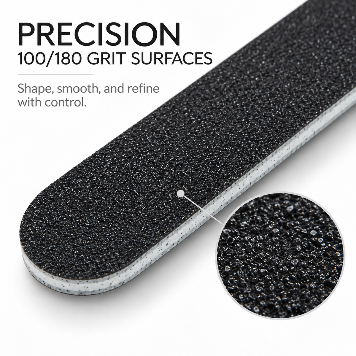 Salon Board Nail File – Dual-Sided 100/180 Grit, Made in USA