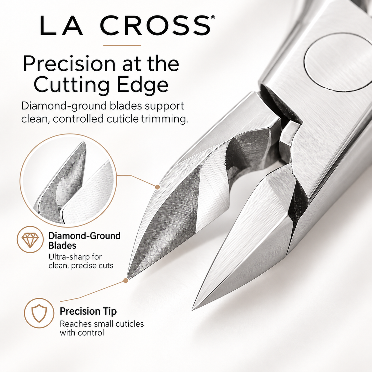 Professional Cuticle Nipper – Stainless Steel Diamond-Ground Blades