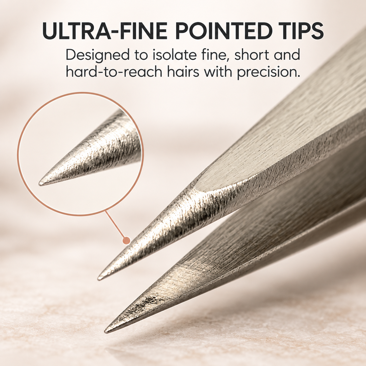 Expert Pointed-Tip Tweezer (Silver) – Precision Stainless Steel Facial Hair Grooming Tool