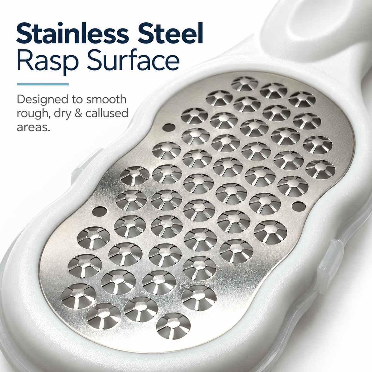 Foot Callus Remover with Catcher – Stainless Steel Pedicure Rasp