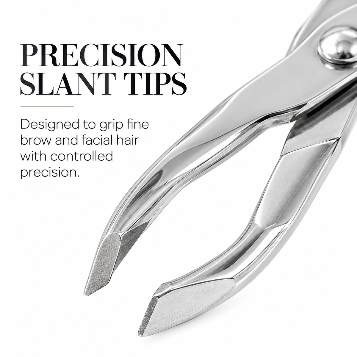 Scissor-Handle Tweezer – Slant Tip Stainless Steel Brow Tweezer