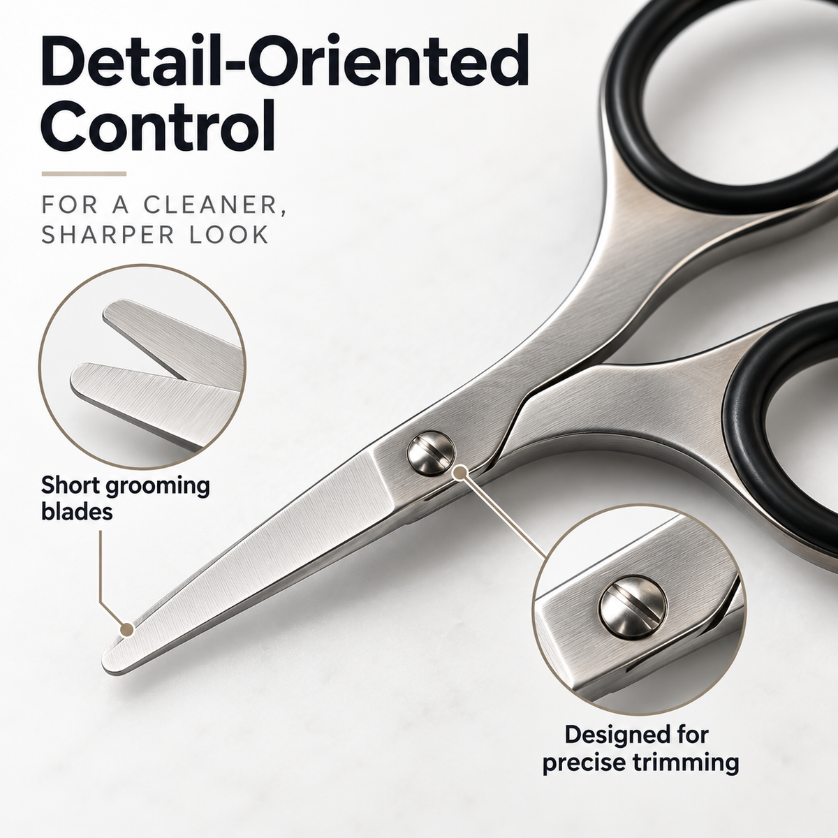 Mustache & Beard Grooming Kit – Scissors, Comb & Styling Wax