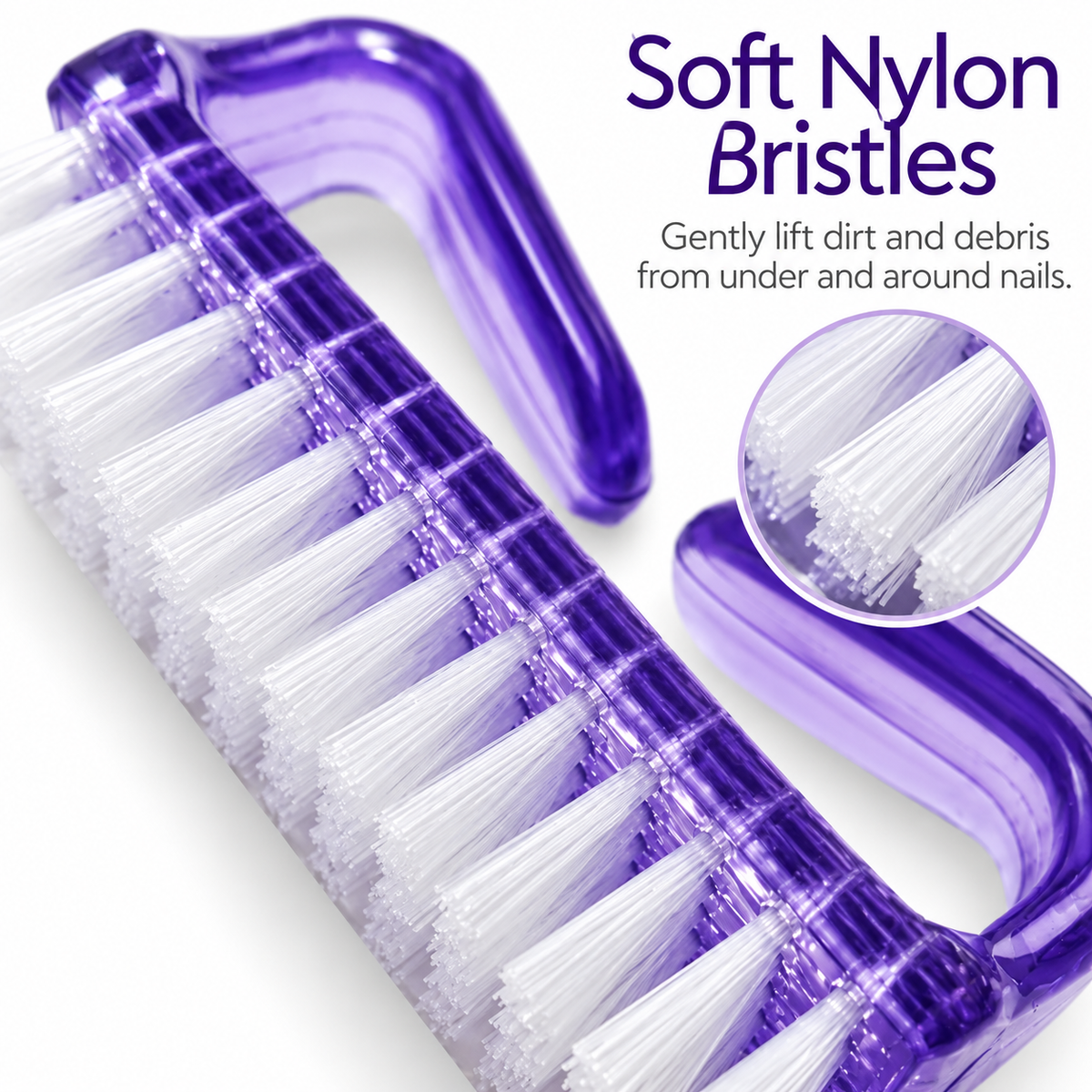 Nail Brush – Soft Nylon Bristles for Fingernail & Toenail Cleaning