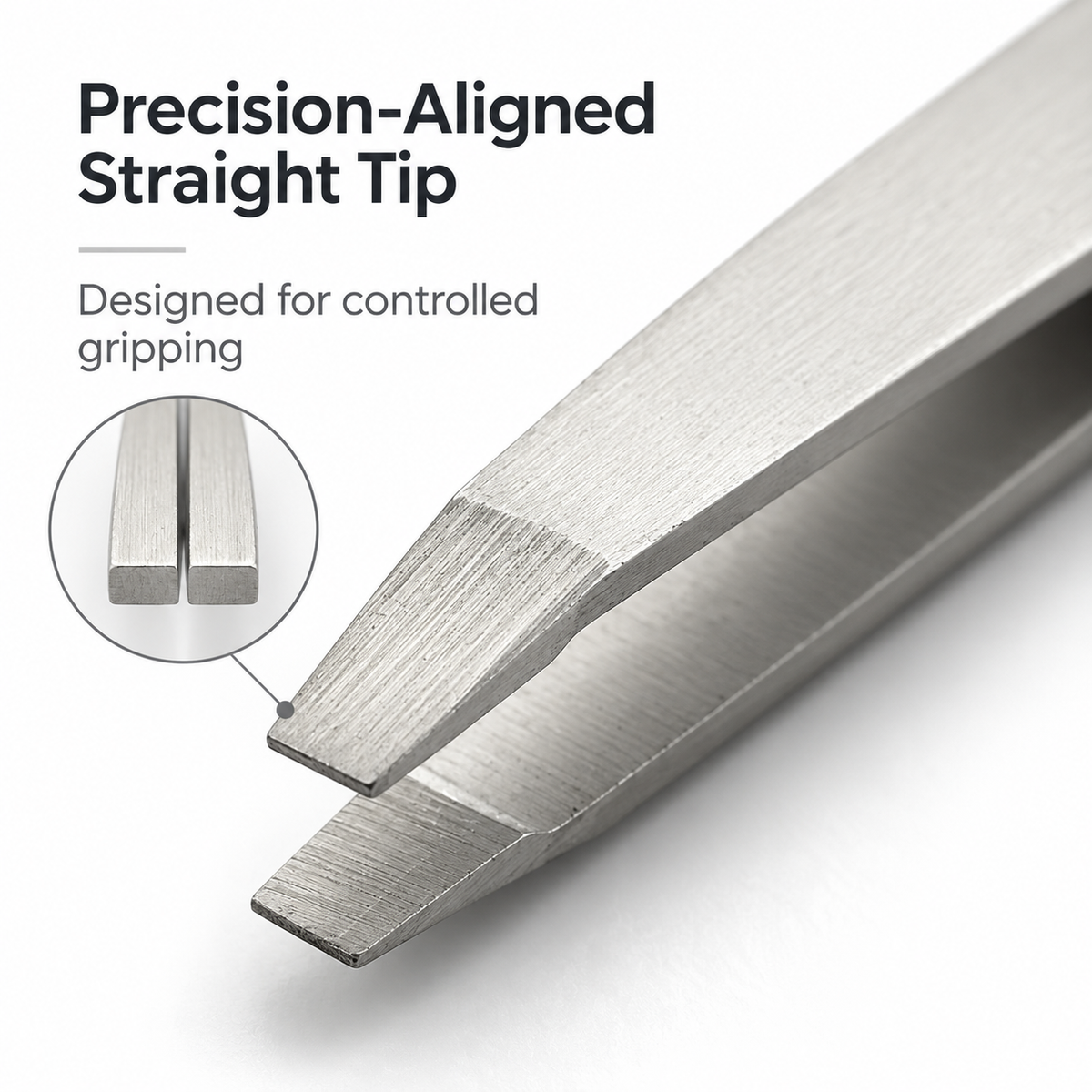 Straight Tip Tweezer – Stainless Steel Precision Brow Tweezer