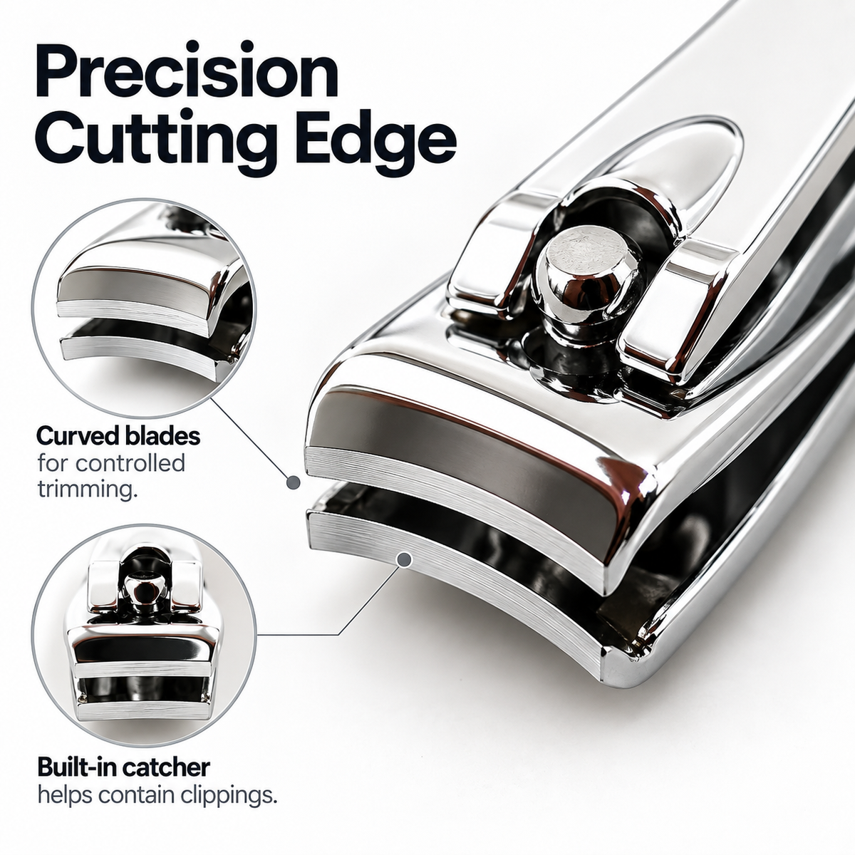 Nail Clipper Set with Catchers – Fingernail & Toenail Clippers, 2 Piece