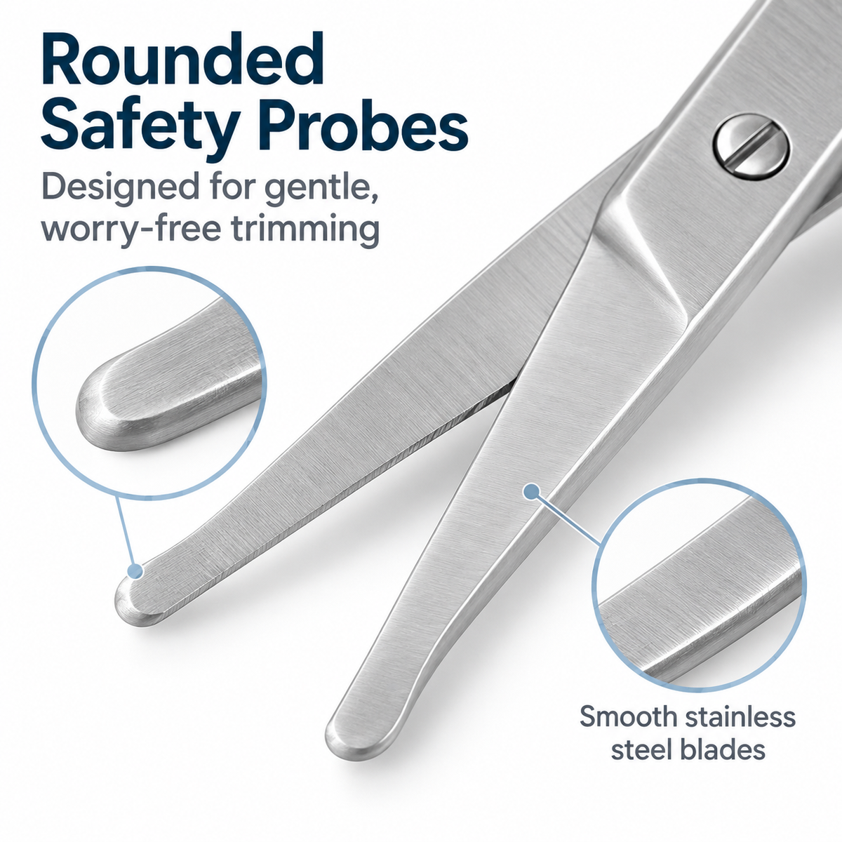 BabySafe Hair Scissors – Rounded Safety Tips, Stainless Steel