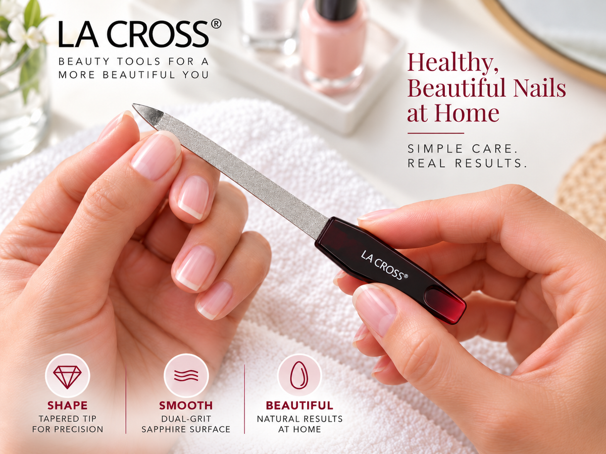 5" Sapphire Nail File – Fine & Coarse Dual-Sided Stainless Steel